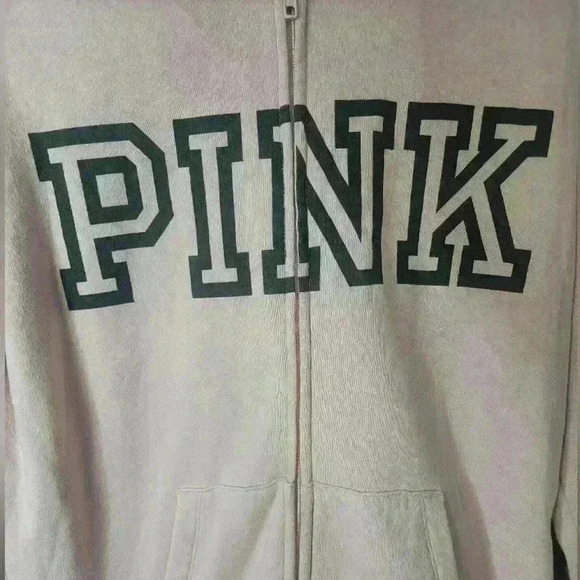 Victoria Secret Pink blush colored zipper hoodie size Large. - Picture 2 of 7